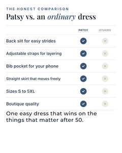 Patsy | Back-Slit Denim Overall Dress versus an ordinary garment comparison