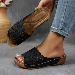 Etina | Floral Cut-Out Ergonomic Sandals
