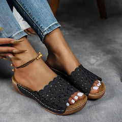 Etina | Floral Cut-Out Ergonomic Sandals
