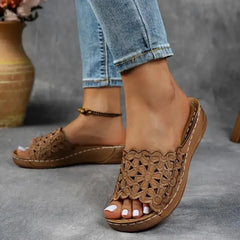 Etina | Floral Cut-Out Ergonomic Sandals