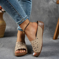 Etina | Floral Cut-Out Ergonomic Sandals