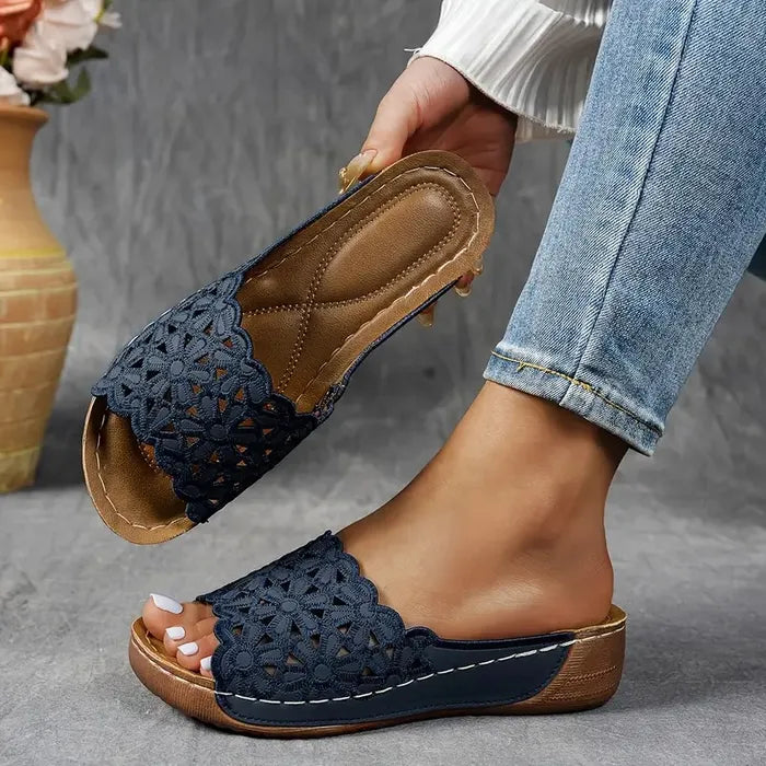Etina | Floral Cut-Out Ergonomic Sandals