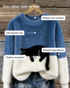 Pyper | Cosy Cat Graphic Sweater details