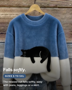 Pyper | Cosy Cat Graphic Sweater fit and sizes