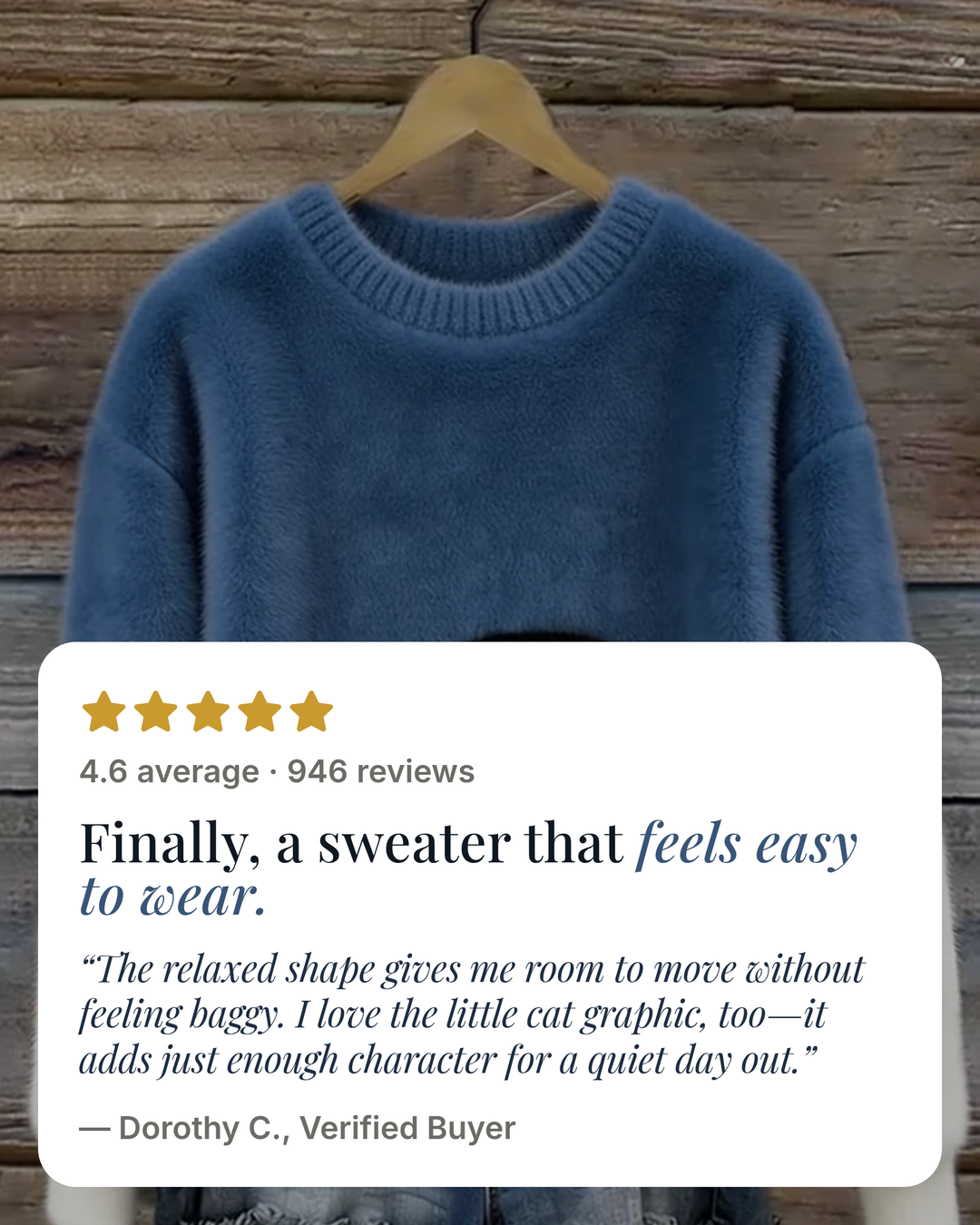 Pyper | Cosy Cat Graphic Sweater five star customer review