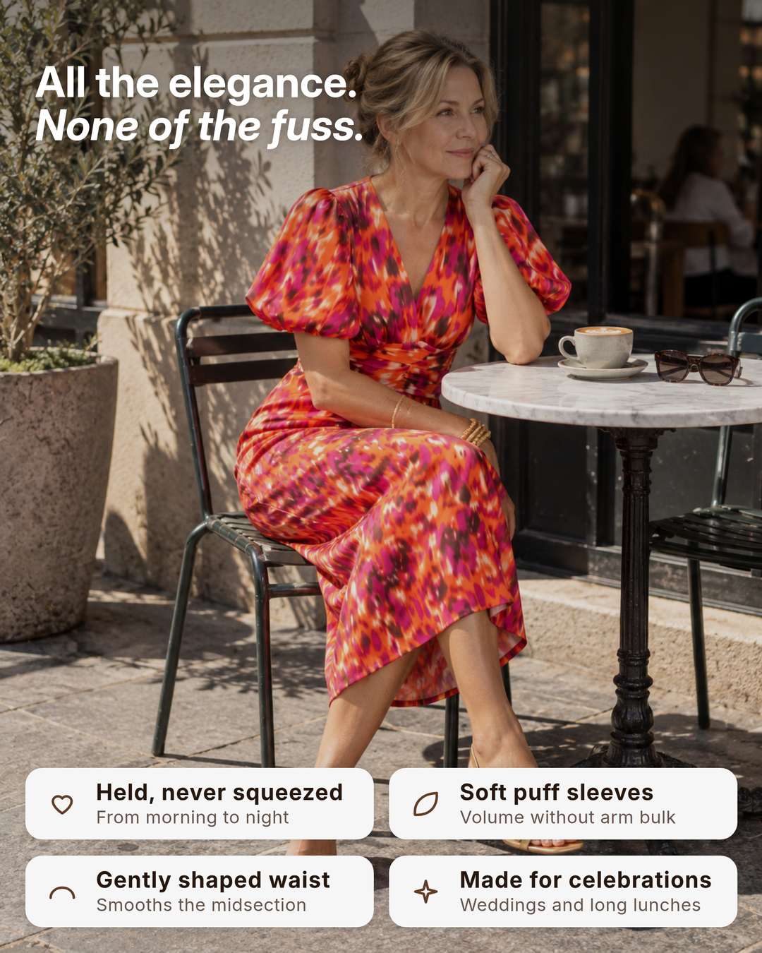 Quinn | Tummy-Flattering Floral Midi Dress benefits