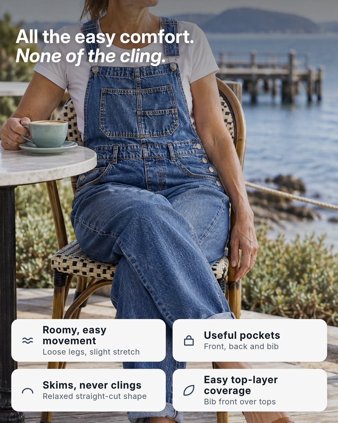 Reba | Classic Denim Overalls benefits