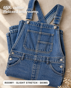 Reba | Classic Denim Overalls fabric close-up