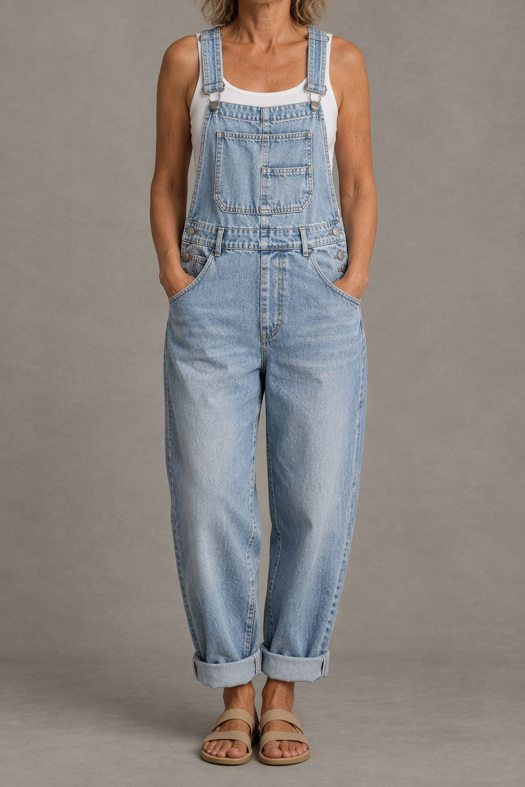 Classic denim overalls in light blue