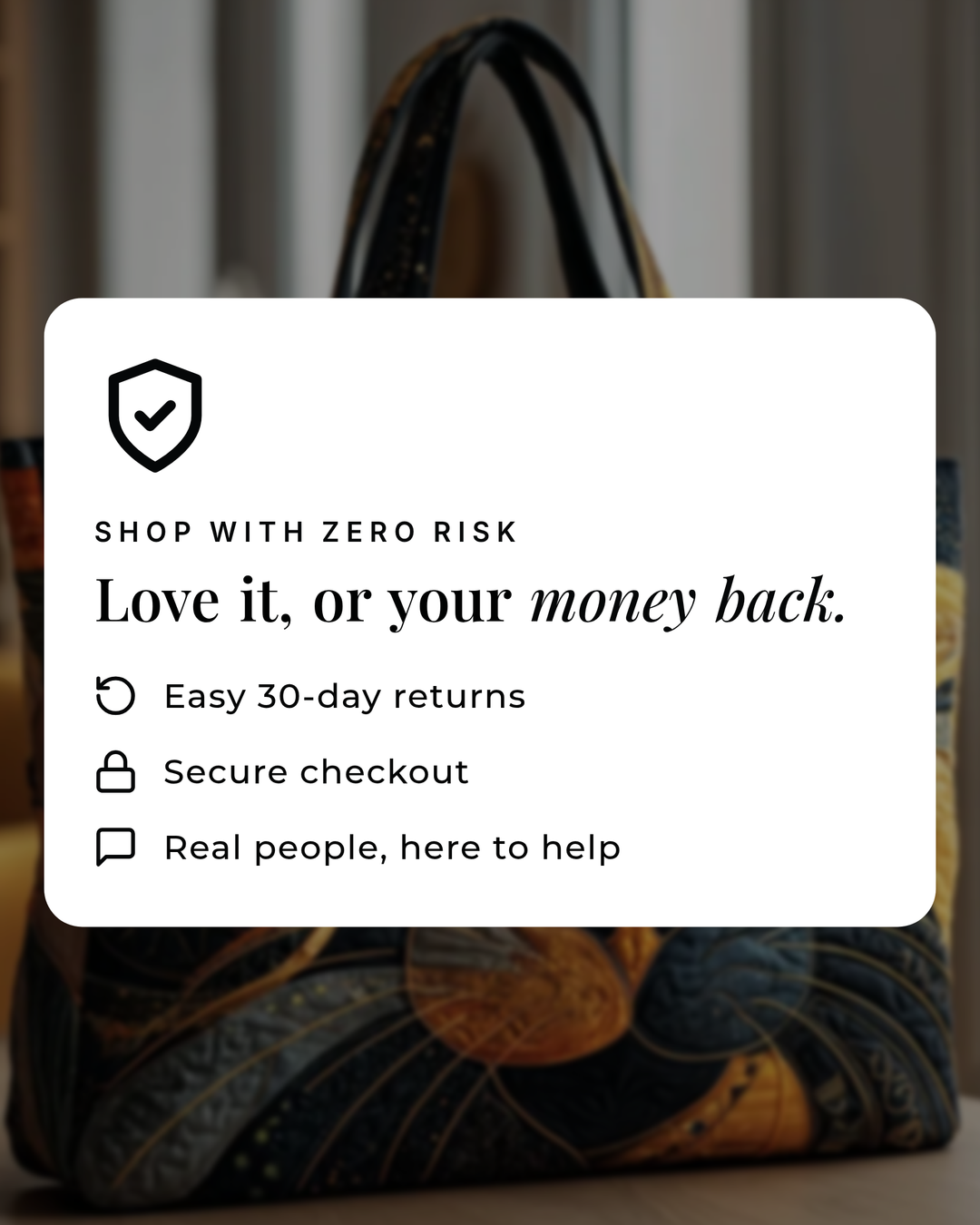 Rhea | Padded Interior-Pocket Tote money-back guarantee