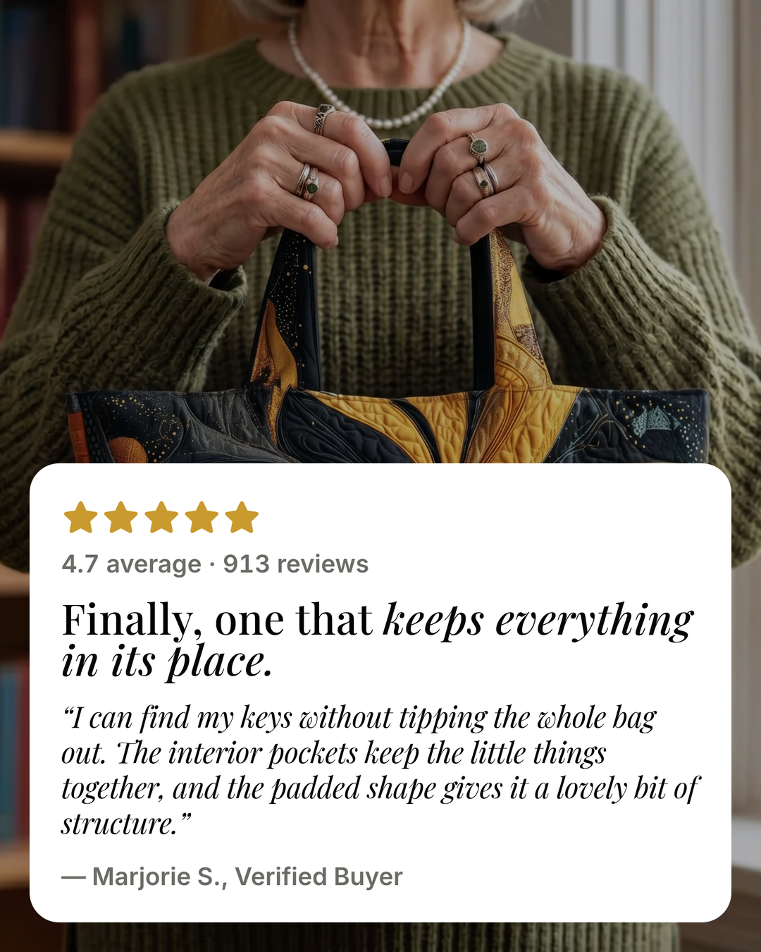 Rhea | Padded Interior-Pocket Tote five star customer review