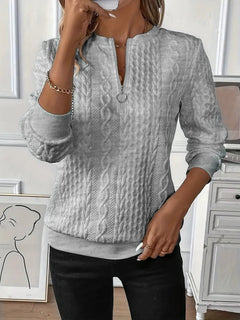Juliet | Textured Quarter-Zip Pullover