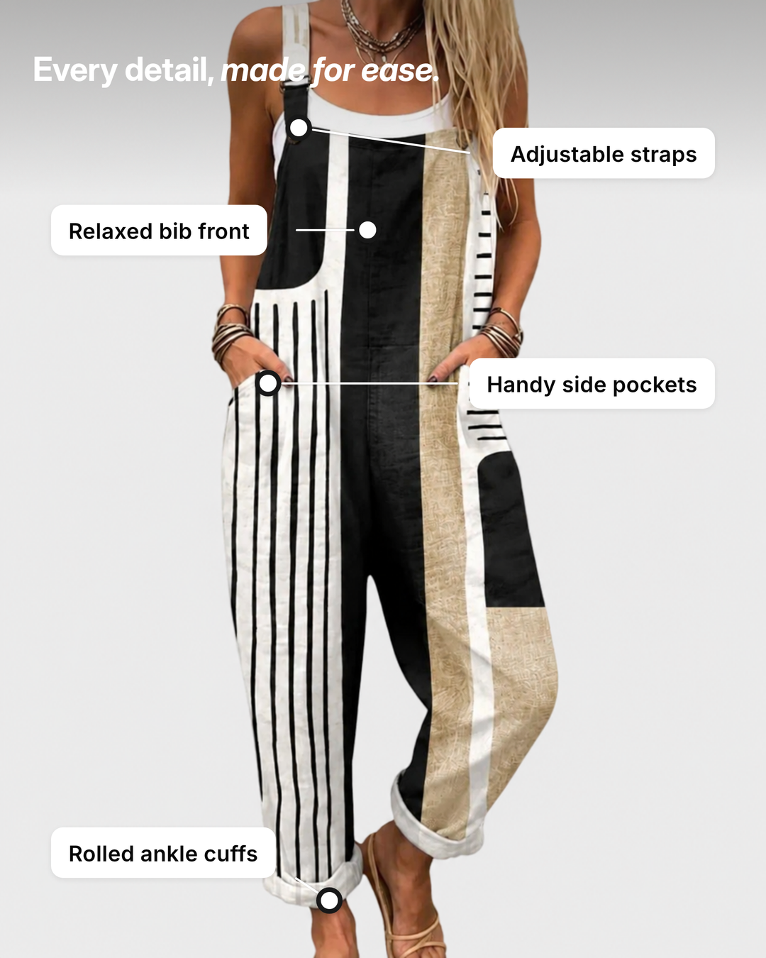 Roberta | Patchwork Relaxed Overall details