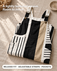 Roberta | Patchwork Relaxed Overall fabric close-up