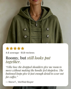 Salene | Military Detail Hoodie five star customer review