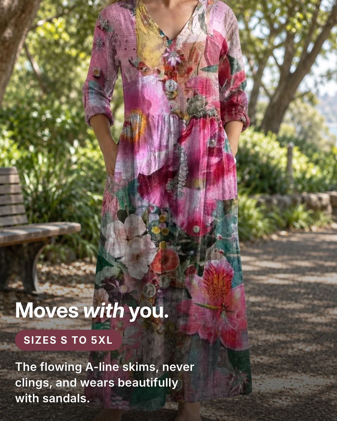 Sephia | Floral Summer Midi Dress fit and sizes