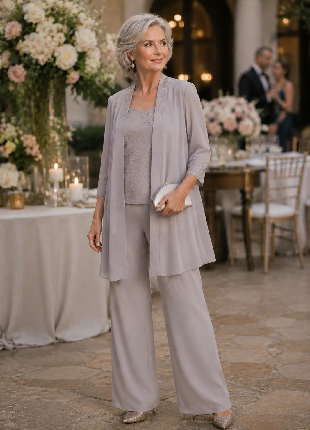 Sparkle | Embroidered Three-Piece Pant Set