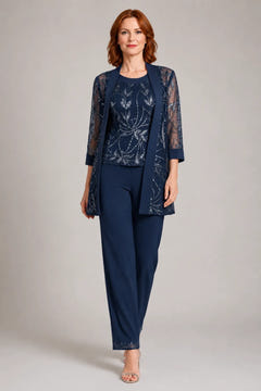 Nix | Chiffon Three-Piece Pant Suit