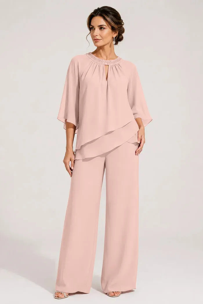 Sine | Beaded Neckline Evening Suit