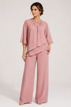Sine | Beaded Neckline Evening Suit