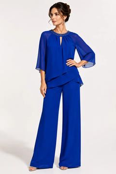 Sine | Beaded Neckline Evening Suit