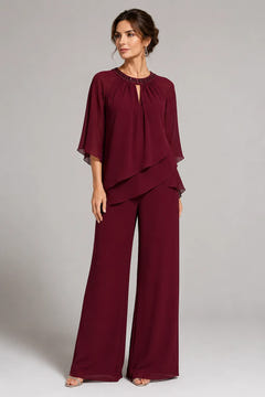 Sine | Beaded Neckline Evening Suit