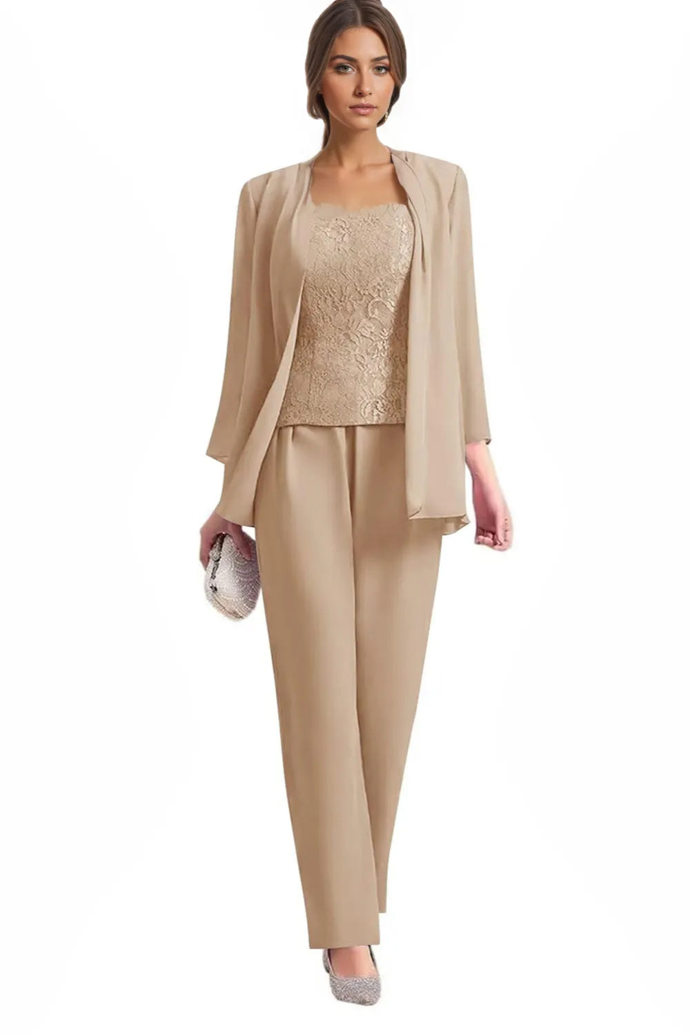 Averil | Three-Piece Chiffon Pant Suit