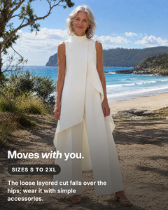 Sidonie | Asymmetric Layered Wide-Leg Jumpsuit fit and sizes