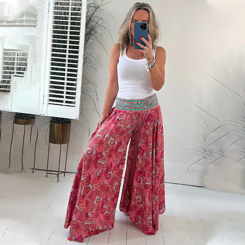 Blodwen | Boho Wide-Leg Pants