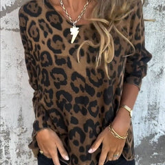 Megan | Sleek Leopard Print Stretch Top