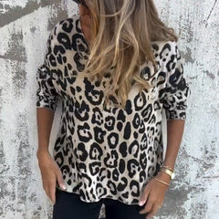 Megan | Sleek Leopard Print Stretch Top