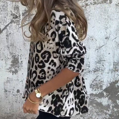Megan | Sleek Leopard Print Stretch Top