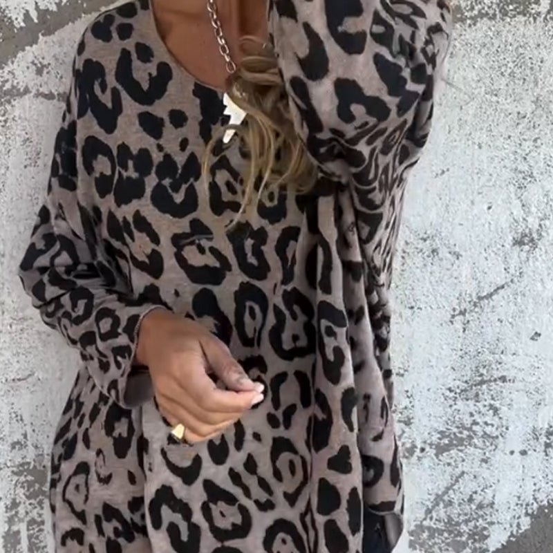 Megan | Sleek Leopard Print Stretch Top