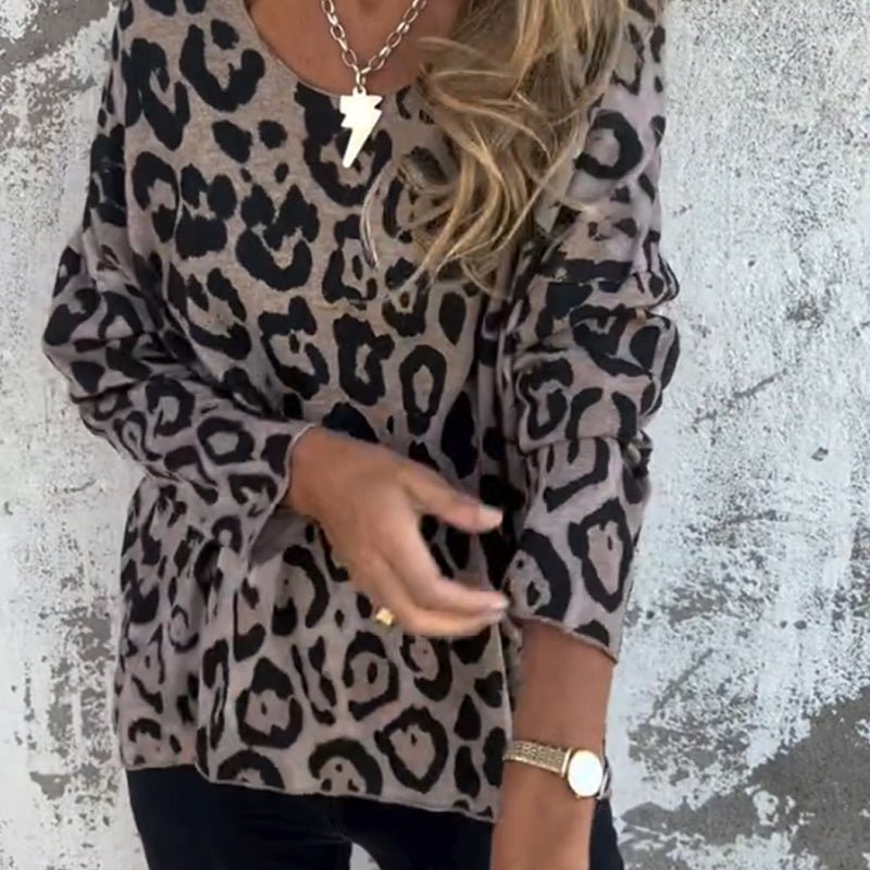 Megan | Sleek Leopard Print Stretch Top