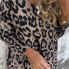 Megan | Sleek Leopard Print Stretch Top