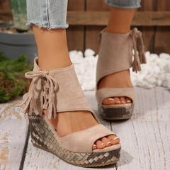 Atina | Woven Wedge Boho Sandals