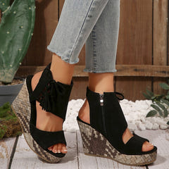 Atina | Woven Wedge Boho Sandals