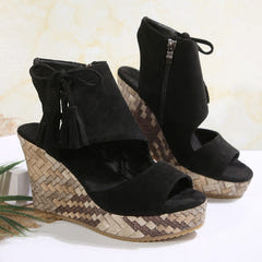 Atina | Woven Wedge Boho Sandals