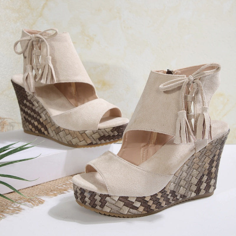 Atina | Woven Wedge Boho Sandals
