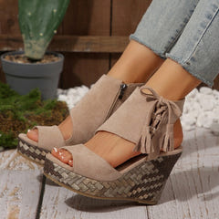 Atina | Woven Wedge Boho Sandals