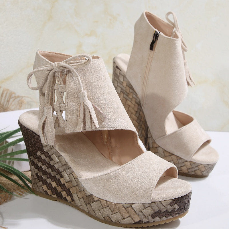 Atina | Woven Wedge Boho Sandals