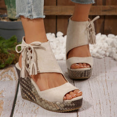 Atina | Woven Wedge Boho Sandals