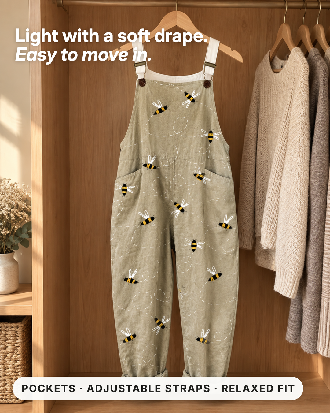 Sula | Easy Linen-Look Overalls fabric close-up