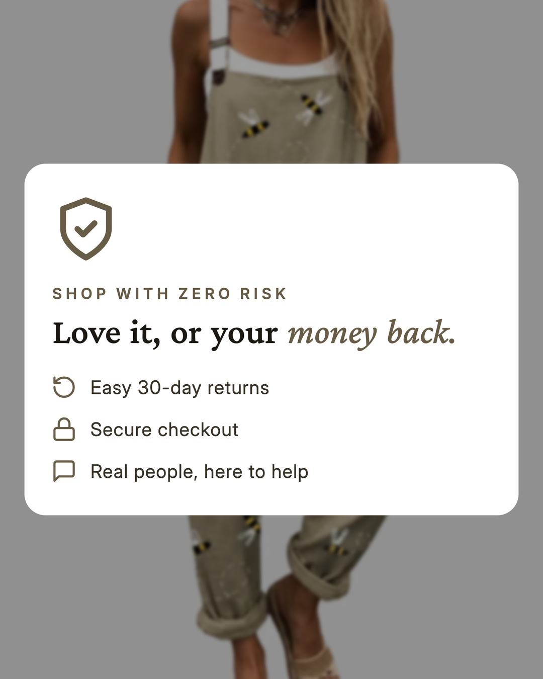 Sula | Easy Linen-Look Overalls money-back guarantee