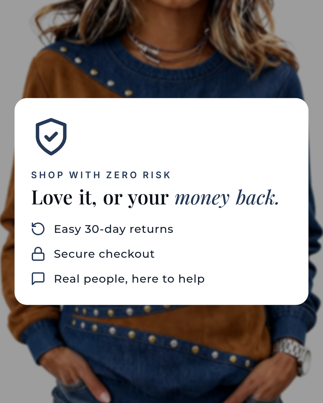 Uta | Colour-Block Studded Jumper money-back guarantee