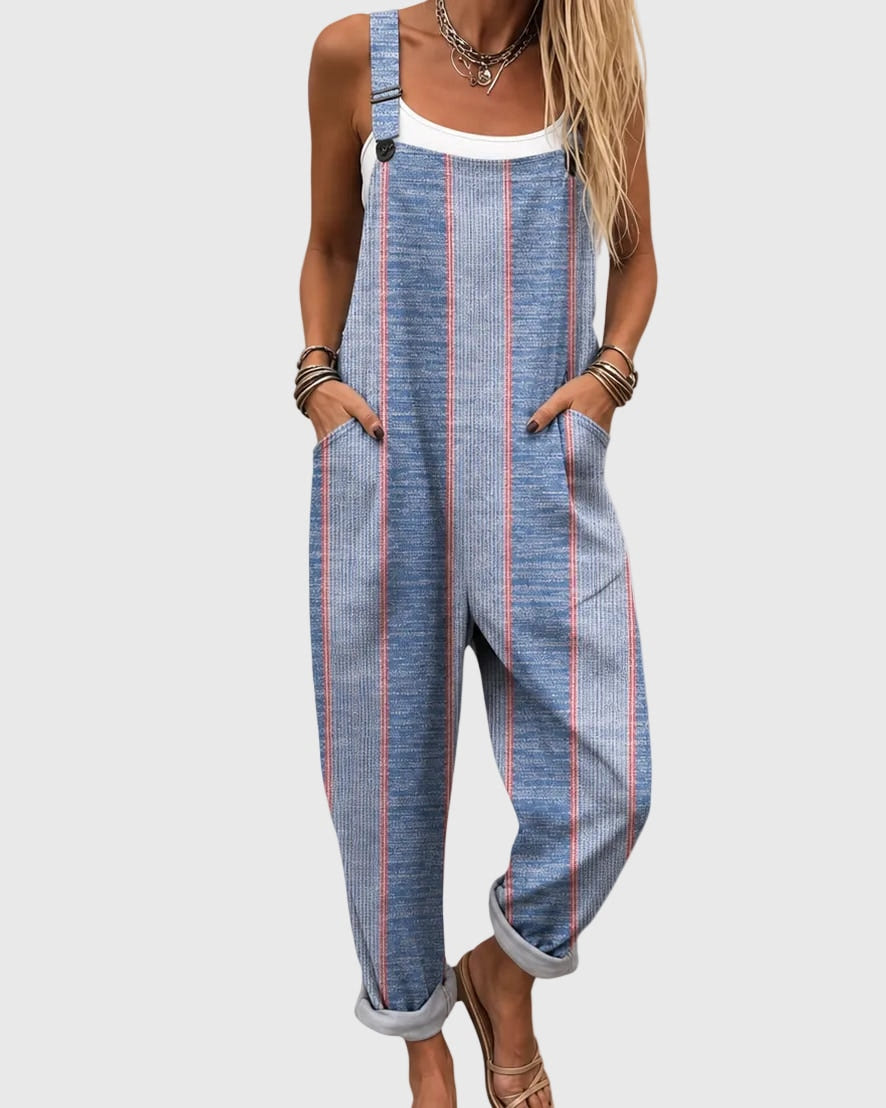 Vaila | Striped Relaxed Overalls