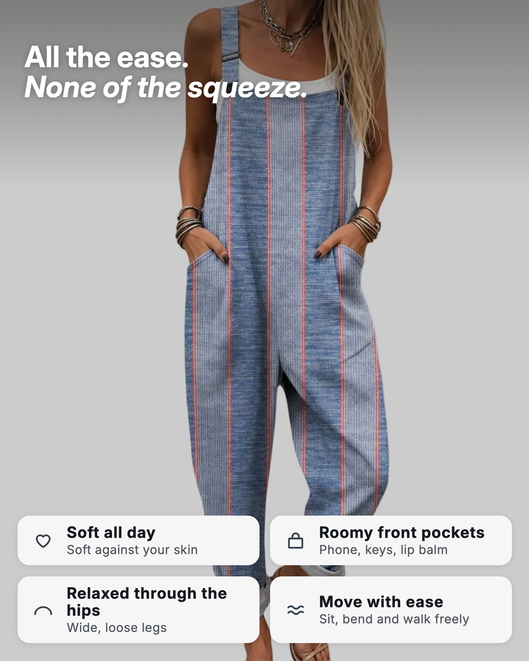 Vaila | Striped Relaxed Overalls benefits