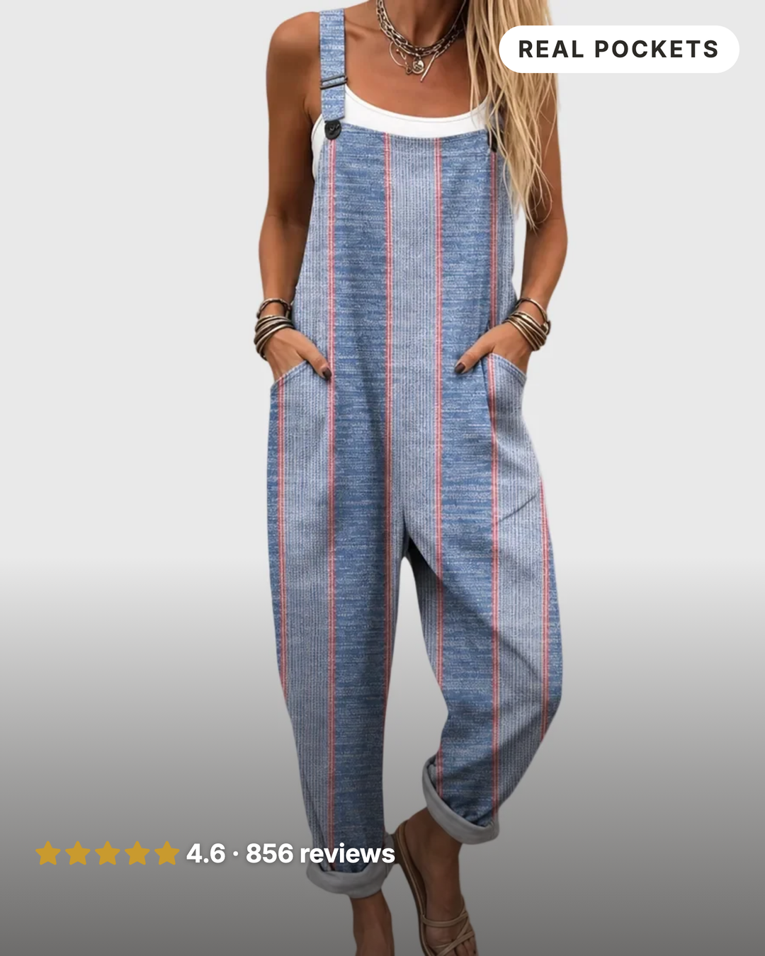 Vaila | Striped Relaxed Overalls