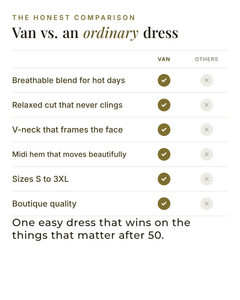 Van | Effortless Linen Midi Dress versus an ordinary garment comparison
