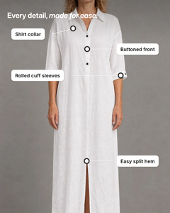 Wynonna | Linen-Look Maxi Shirt Dress details